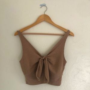 Abercrombie & Fitch Tie Knot Crop Sweater Ribbed Tank Top